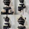 Punk Style Vintage Woman 2 Piece Sets Y2k Design Strapless Crop Tops + High Waist Ruffle Skirt Female Party Korea Style Outfits