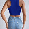 Women's Solid Ribbed Crop Tank Top Casual Sleeveless Basic Summer Top Comfortable Fit Fashionable Trendy