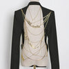 TWOTWINSTYLE Backless Spliced Button Blazers For Women Notched Collar Long Sleeve Patchwork Chain Chic Blazer Female Fashion New