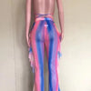 Bra+tassel Pants Suit  2 Piece Set Women Hot Pink Swimsuit Mesh Bathing Suit Sexy Matching Swimwear Viquinis Mujer 2022