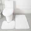 3er-Set einfarbige Heimteppiche Toilettendeckelbezug Teppich-Set rutschfeste Fußmatte für Badezimmerboden Badteppich Fußmatte