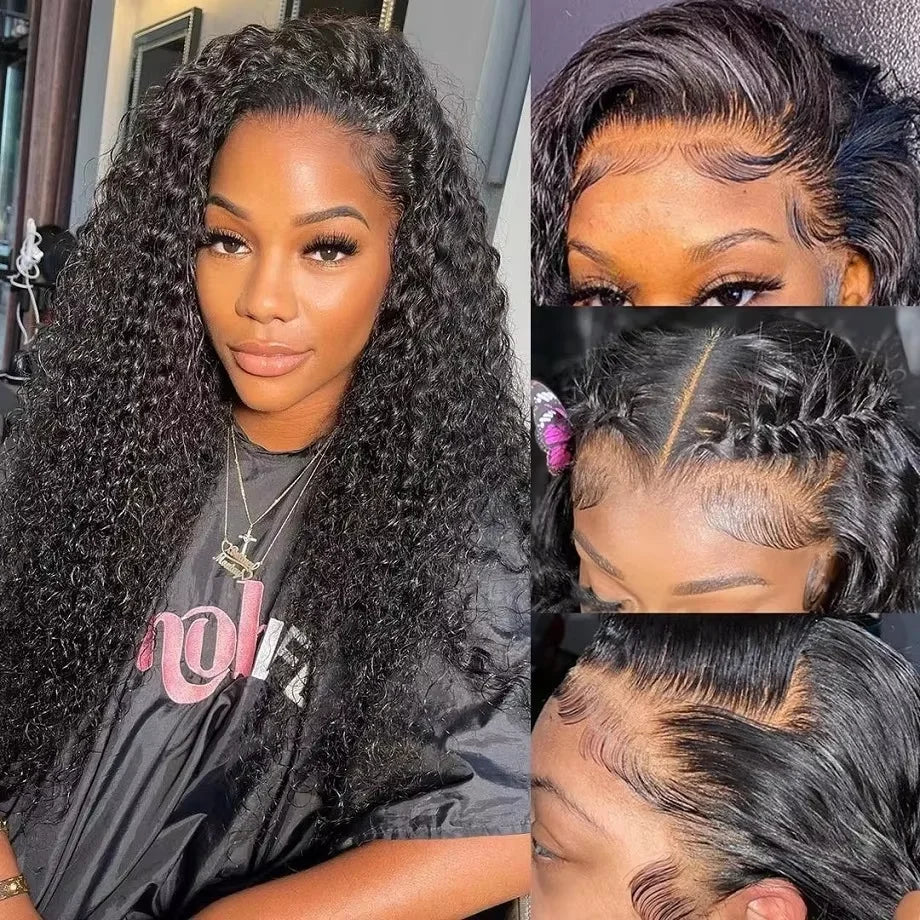 180% Curly Wigs Human Hair Lace Frontal Wig 13x4 Hd Water Wave Lace Front Human Hair Wig Deep Wave Human Hair Wigs Brazilian