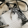 MOODS Designer Luxury Bags For Women Crocodile Pattern Top-handle Shell Bag With Snake Hardware Wild Shoulder Crossbody Handbags