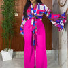 Wmstar Plus Size Two Piece Sets Wholesale Long Sleeve Print Top and Wide Leg Pants Matching Suit Fall Clothing Dropshopping