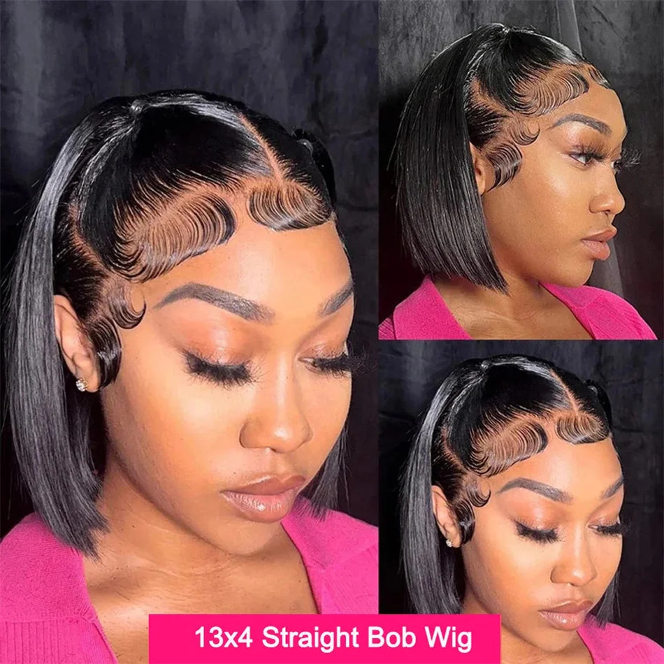 210% Density Vietname Super Double Drawn Bone Straight 13x4 Frontal Bob Wig with 100% Human Hair 613 Honey blond For Black Women