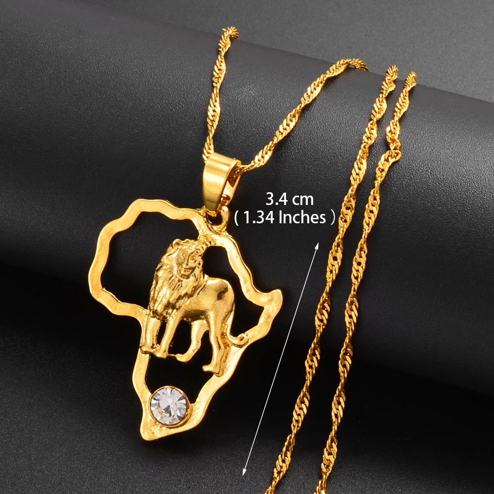 Anniyo Africa Map Pendant Necklace Women Men Silver Color/Gold Color Ethiopian Jewelry Wholesale African Hiphop Item @132106