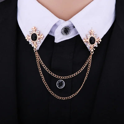 Mode Quaste Kristall Kreuzkette Brosche Damen Hemdkragen Anstecknadeln und Broschen Persönlichkeit Reversnadel Schnalle Damen Accessoires