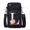 Damen Kuriertasche Kleine Handtasche Umhängetasche Geldbörse für Handy Sakura 26 Alphabet-Druck Münzgeldbörse Damen Kartenhalter