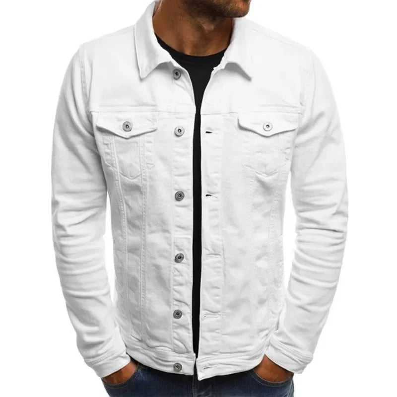 Herren Jeansjacke M-4XL Herbstkleidung Modejacken Einfarbig Business Casual Multi-Taschen Langarm Top Streetwear