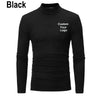 Men Fashion Custom Your Logo Outdoor Casual High Collar Long Sleeved T Shirt Mens Turtleneck Bottoming Shirt Men Warm Pullover