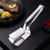 Stainless Steel Steak Clamps Kitchen Barbecue Food Flipping Spatula Tongs Clip Burgers BBQ Pizza Pies Fish Kitchen Bread Tongs