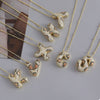 MHS.SUN Neue Leopard Bubble Buchstabenkette Vergoldet Chunky Bubble Zirkon 26 Initialen Anhänger Halskette Frauen Modeschmuck