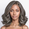 Natural Wave Gray Short Bob Salt And Peppe Glueless Closure Lace Wig Brazilian Human Hair Ready to Wear Lace Wigs For Women