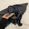 Patchwork Colorblock Mini Handbags For Women Denim Shoulder Cross Body Bags Casual Street Small Boston Bag 2024 Designer Purses