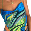 Bandage Halter Hot Sexy Navel Pink Crop Top 2021 Summer Sexy Female Art Print Sleeveless Fashion Slim Tight Party Club Outer