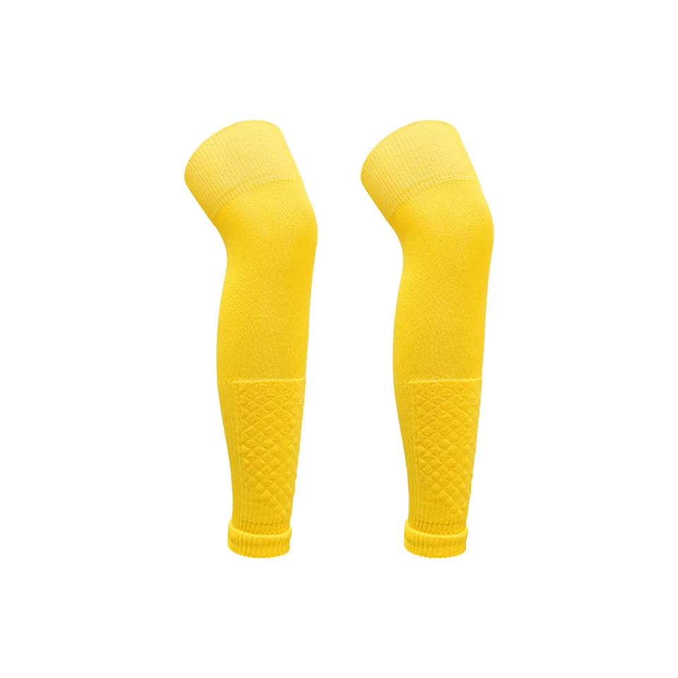 Loogdeel Adult Leg Warmers Elastic Soccer Shin Guard Calf Socks Over Knee Men Sports Compression Protection Long Sleeve Training