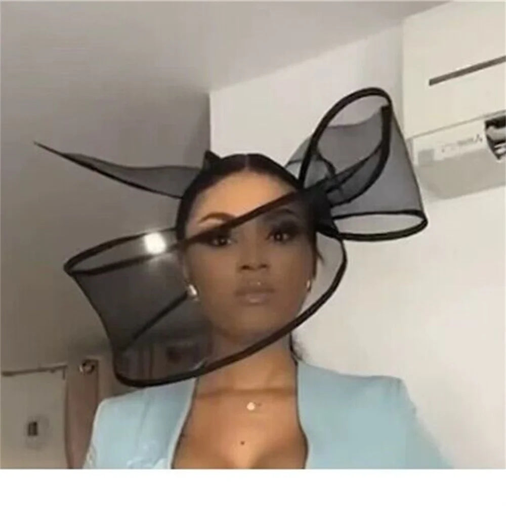 Neuer schwarzer Fascinator Hochzeits-Pillbox-Hut, elegant, für Damen, Haarspange, Kirche, Party, Kopfbedeckung, Mode-Kopfbedeckung