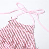 Kliou Tassel Patchwork Shiny Mini Dress Women Halter Bandage Stunning Backless Sleeveless Skinny Vestido Female Party Clubwear