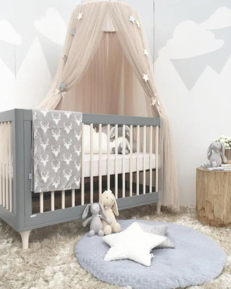 Mosquito Net Hanging Tent Star Decoration Baby Bed Crib Canopy Tulle Curtains for Bedroom Play House Tent for Children Kids Room