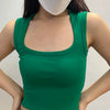 Deep Square Collar Vests 2025 Summer New Fashion Sexy Women's Crop Tops Sling Vest Camis
