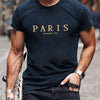 Paris Romantic City Letter Graphic Print Tees Men T-Shirt Summer Loose Clothing Loose Cotton Oversize Tshirt Street Soft Tops