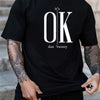 Men's 100 Cotton Summer Loose Fit   OK Printed T-shirt Tops Cool Design Street Short Sleeve Top Tee Cotton Clothing