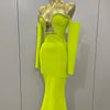 Sexy Off Shoulder Luxury Diamonds Long Bodycon Bandage Dress 2025Women Celebrity Elegant Prom Gown Birthday Club Cocktail Dress