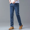 Frühlings Herren Hellblaue Slim Jeans Stylische Lässige Stretch Denim Hose Klassische Chinohose Rauchgrau