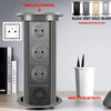 Motorized Lifting Pop Up Tower Power Outlet Hidden Mounted Kitchen Worktop USB Type C Socket with Speaker Wireless Charging
