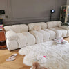 Customized Italian Minimalist Tofu Block Sofa Medieval Furniture Lamb Velvet Simple Cream Wind Fabric Module Sofa Sofa Couch