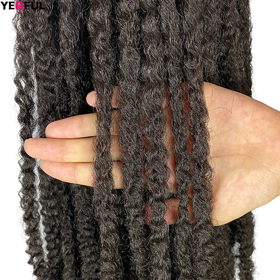 Yeaful 18 Inch Synthetic Marley Twist Braiding Hair Red Black Brown Ginger Bug Blonde #4 Pre Looped Marley Twists Crochet Hair