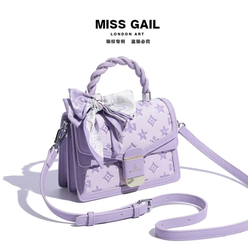 Designer Handheld Small Square Bag 2025 New Style Bow Sweet and High Quality Texture Single Shoulder Cross Shoulder Female