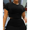 Women's Letter Print Crop Top and High Waist Long Skirt Set, Summer Workwear, Casual Tassel, Female Party Dress Sets, New, 2Pcs