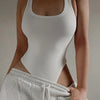 Sleeveless Knit Bodysuit 2024 Hot Summer Sexy Bodycon Off Shoulder Halter Tops Casual Street Bodice For Women ClubWear