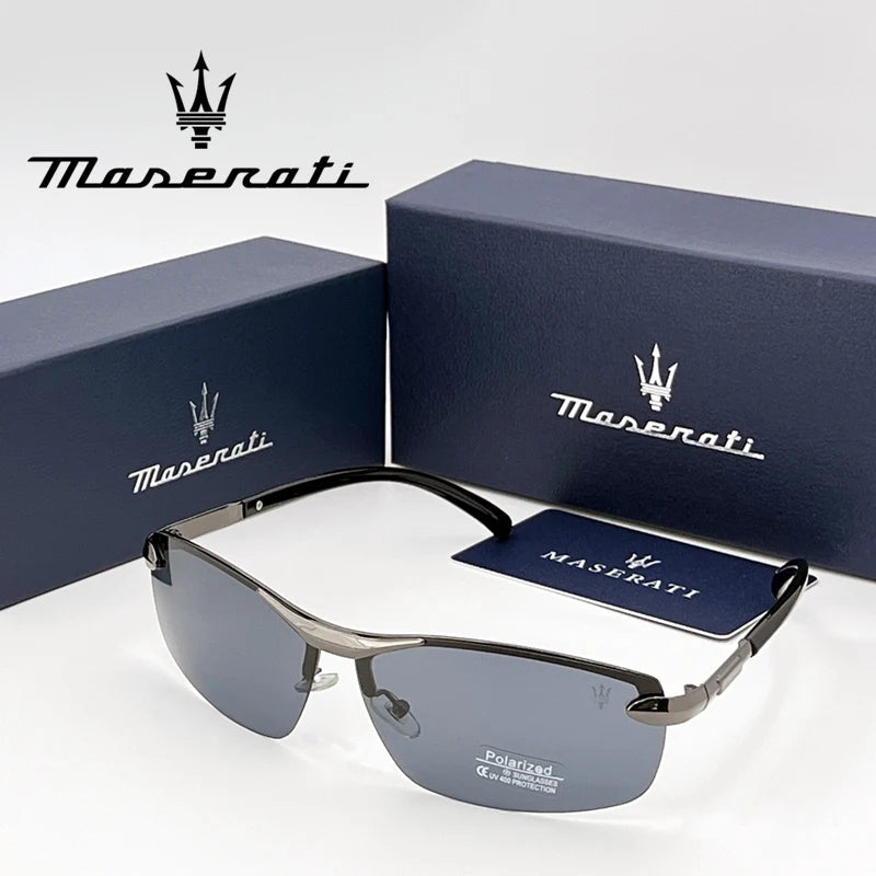 MASERATI Sunglasses New Fashion goggles Stylish Unframed Metal rimmed Shades for Men Women Cool Pose Trendy Design 10785