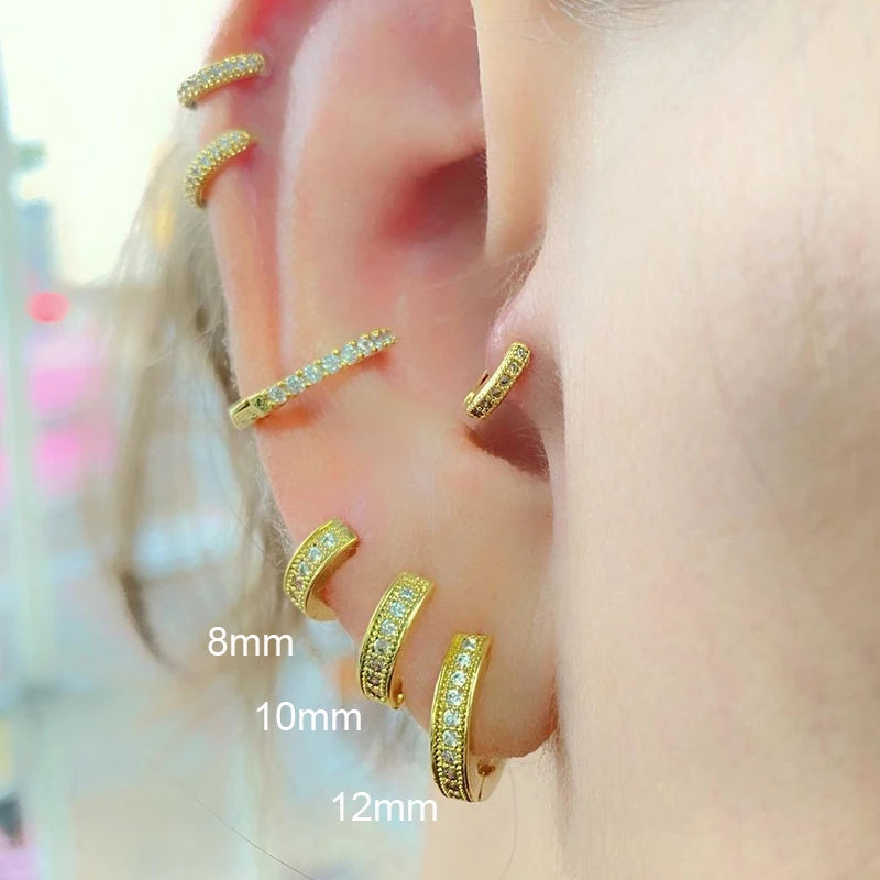 CRMYA Gold Silber gefüllt 16mm 14mm 12mm Blumen baumelnde Ohrringe Zirkonia Creolen für Damen Mädchen Schmuck Großhandel