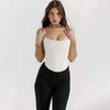 Giyu Sexy Camis Bandage Lace Up Corset Crop Tops Women 2025 Summer Elegant White Camisole Off Shoulder Backless Blusas Femme