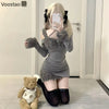 Süß Sexy Unregelmäßig 2-teiliges Set Damen Chic Plüsch Patchwork Slim Tops Minirock Anzug Koreanischer Y2k Ästhetik Lolita Stil Outfits