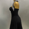 2025 Women Black Sexy Off the Shoulder Shinning Crystal Bodycon Bandage Long Dress Gloves Elegance Celebrate Evening Party Dress