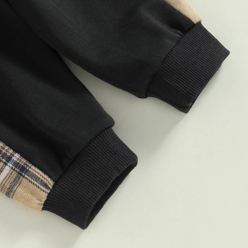 0-24M Baby Girls Autumn Clothes Newborn Toddler Long Sleeve Plaid Bear Pattern Tops Sweatshirt Pants Outfits Tracksuits
