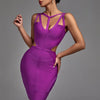 Lila Bandagenkleid 2022 Neues Damen-Bodycon-Kleid Elegant Sexy Neckholder-Abendclub-Partykleid Hochwertige Sommer-Outfits