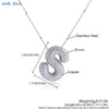 MHS.SUN Hochwertige Bubble Initialenkette Buchstabe A-Z Silberfarbene Zirkon 26 Initialen Ballon Anhänger für Damen Herren Schmuck