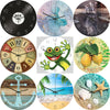 Lustige Frosch Acryl Wanduhr Strand Seestern Schallplatte Marmor Katze Retro Wanddekoration Uhren für Wohnzimmer Schlafzimmer Büro Zuhause