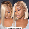 200 Density 13x6 Ombre Blonde Bob Lace Front Wig Human Hair 13x4 Transparent Short Wigs Cheap Straight Brazilian Hair For Women