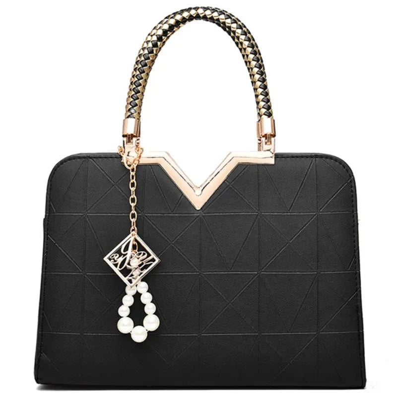 Damen Handtasche Patchwork Umhängetasche Messenger Office Work PU Leder Damen Tasche Luxus Mode Elegant