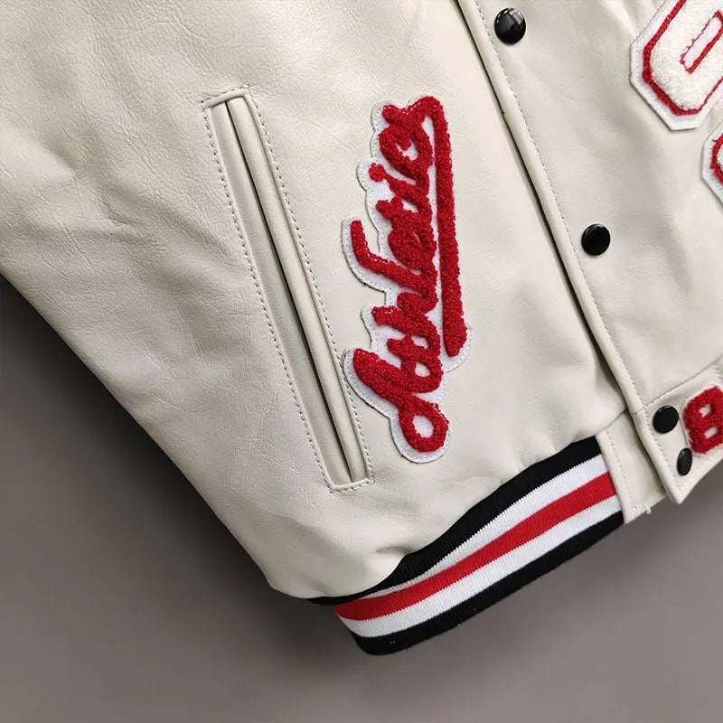 Street Popular Letter Flocking Embroidered Jacket And Coat Men 2023 New Y2K Harajuku Hip Hop Spliced Motorcycle Baseball Uniform