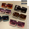 KAMMPT Quadratische Oversize-Sonnenbrille Unisex Trendige Verlaufs-Goggle Luxusmarken-Design Sonnenbrille