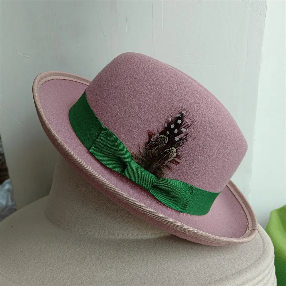 the Derby Hat bowler hat  Fedora for Women and Men Party Hat Men Hat for Winter Elastic Band Felt Hat Jazz Church Hat Wholesale