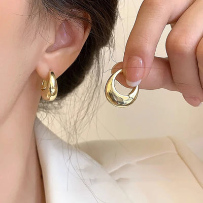 925 Sterling Silber Vintage Gold Runde Ohrringe für Damen Trendiger Ohrschmuck Allergikerfreundlich Party Zubehör Geschenk