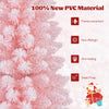 7 FT Artificial Pink Christmas Tree with 635 Branch Tips Folding Metal Stand